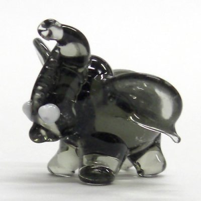 画像1: まるゾウ　ブラック　ガラス細工　雑貨　置物
