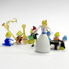 他の写真1: 白雪姫と７人の小人楽団　ガラス細工　雑貨　置物