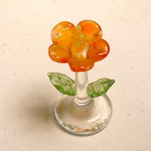 他の写真2: ハイビスカス　オレンジ　花　ガラス細工　雑貨　置物