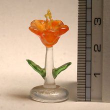 他の写真1: ハイビスカス　オレンジ　花　ガラス細工　雑貨　置物