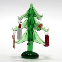 30%OFF　クリスマスツリー　5.7cm　４Ｐ　クリスマス　ガラス細工　雑貨　置物