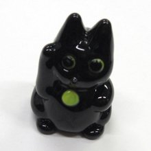 他の写真2: ネコのガラス細工招き猫　Ｌ　〜ブラック〜