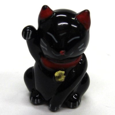画像2: 招き猫のガラス細工　カラー招き猫　ブラック