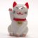 画像1: カラー招き猫　ホワイト　ガラス細工　雑貨　置物 (1)