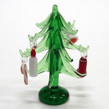 他の写真1: 30%OFF　クリスマスツリー　5.7cm　４Ｐ　クリスマス　ガラス細工　雑貨　置物