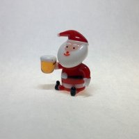 乾杯サンタビール　クリスマス　ガラス細工　雑貨　置物