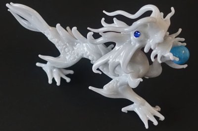 画像4: 白龍　L（青）　ガラス細工　雑貨　置物