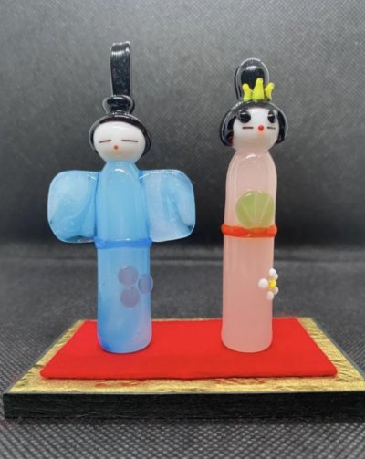 画像1: ひな人形（雛人形）　立ち雛　Ｌ　ひなまつり　ガラス細工　雑貨　置物