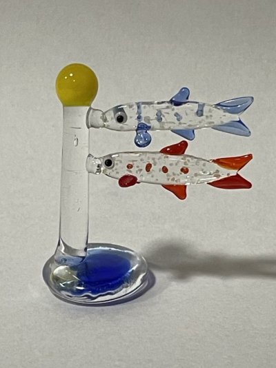 画像1: 湘南名物シラス　シラスのぼり　蓄光タイプ  端午の節句 子供の日　ガラス細工　雑貨　置物