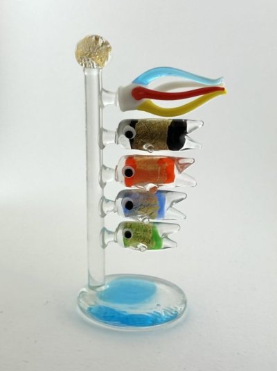 画像1: 金箔鯉のぼり 5連 L こどもの日 端午の節句 子供の日　ガラス細工　雑貨　置物