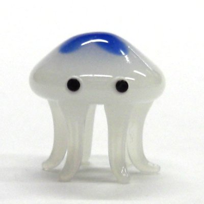 画像1: くらげ（海月）　クラゲ　Ｌ　ブルー　ガラス細工　雑貨　置物