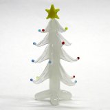 画像: ホワイトツリー　7.5cm　クリスマス　ガラス細工　雑貨　置物