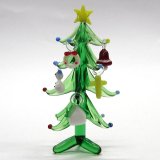 画像: クリスマスツリー　9.5cm　５Ｐ　クリスマス　ガラス細工　雑貨　置物