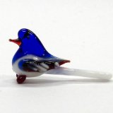 画像: 春に人気　オナガ　Ｓ　ブルー　鳥　ガラス細工　雑貨　置物