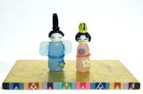 画像: ひな人形（雛人形）　立ち雛　Ｓ　ライトブルー　セット　台付き　ひなまつり　ガラス細工　雑貨　置物