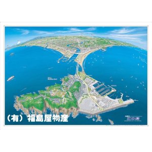 画像: 鳥瞰図「江の島」(B2ポスターサイズ)