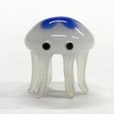 画像: くらげ（海月）　クラゲ　Ｍ　ブルー　ガラス細工　雑貨　置物