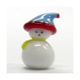 画像: 帽子スノーマン　ライトブルー　クリスマス　ガラス細工　雑貨　置物