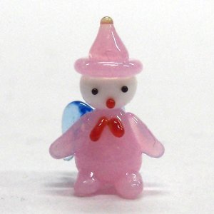 画像: ミニミニ天使　ピンク　メルヘン　ガラス細工　雑貨　置物