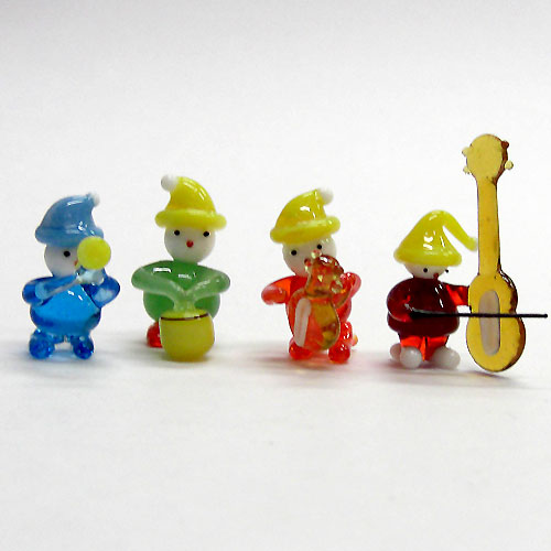 画像: 白雪姫と７人の小人楽団　ガラス細工　雑貨　置物