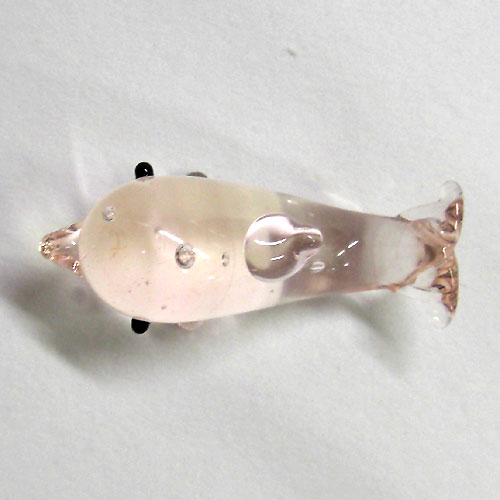 画像: イルカ　ピンク　伏せ　ガラス細工　雑貨　置物