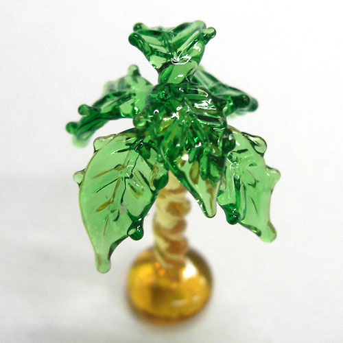 画像: ねじりヤシの木　花　ガラス細工　雑貨　置物