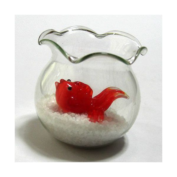 画像: 金魚鉢　ガラス細工　雑貨　置物