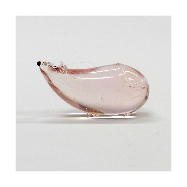 画像: ピンクの親子ねずみ　干支　ガラス細工　雑貨　置物