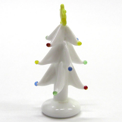 画像: ホワイトツリー　5.3cm　クリスマス　ガラス細工　雑貨　置物