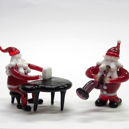 画像: サンタクロース楽団　Ｌ　４Ｐ　クリスマス　ガラス細工　雑貨　置物