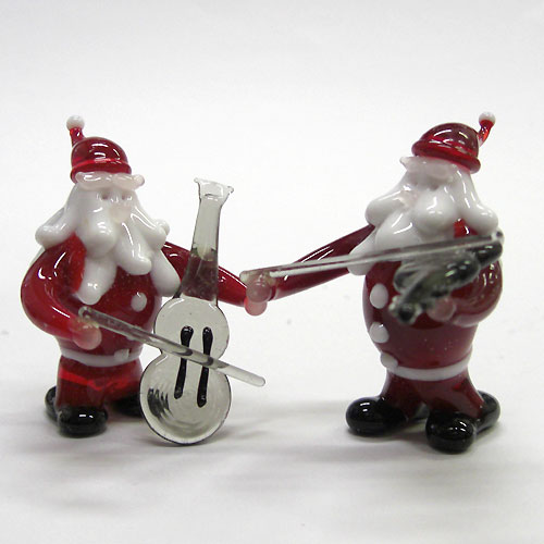 画像: サンタクロース楽団　Ｌ　４Ｐ　クリスマス　ガラス細工　雑貨　置物