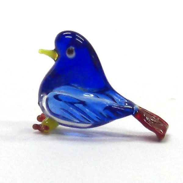 画像: クリアバード　ブルー　鳥　ガラス細工　雑貨　置物