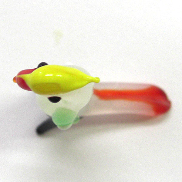 画像: 春に人気　オナガ　Ｌ　レッド　鳥　ガラス細工　雑貨　置物
