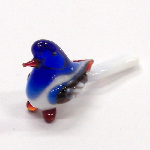 画像: 春に人気　オナガ　Ｓ　ブルー　鳥　ガラス細工　雑貨　置物