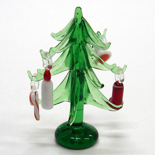 画像: 30%OFF　クリスマスツリー　5.7cm　４Ｐ　クリスマス　ガラス細工　雑貨　置物