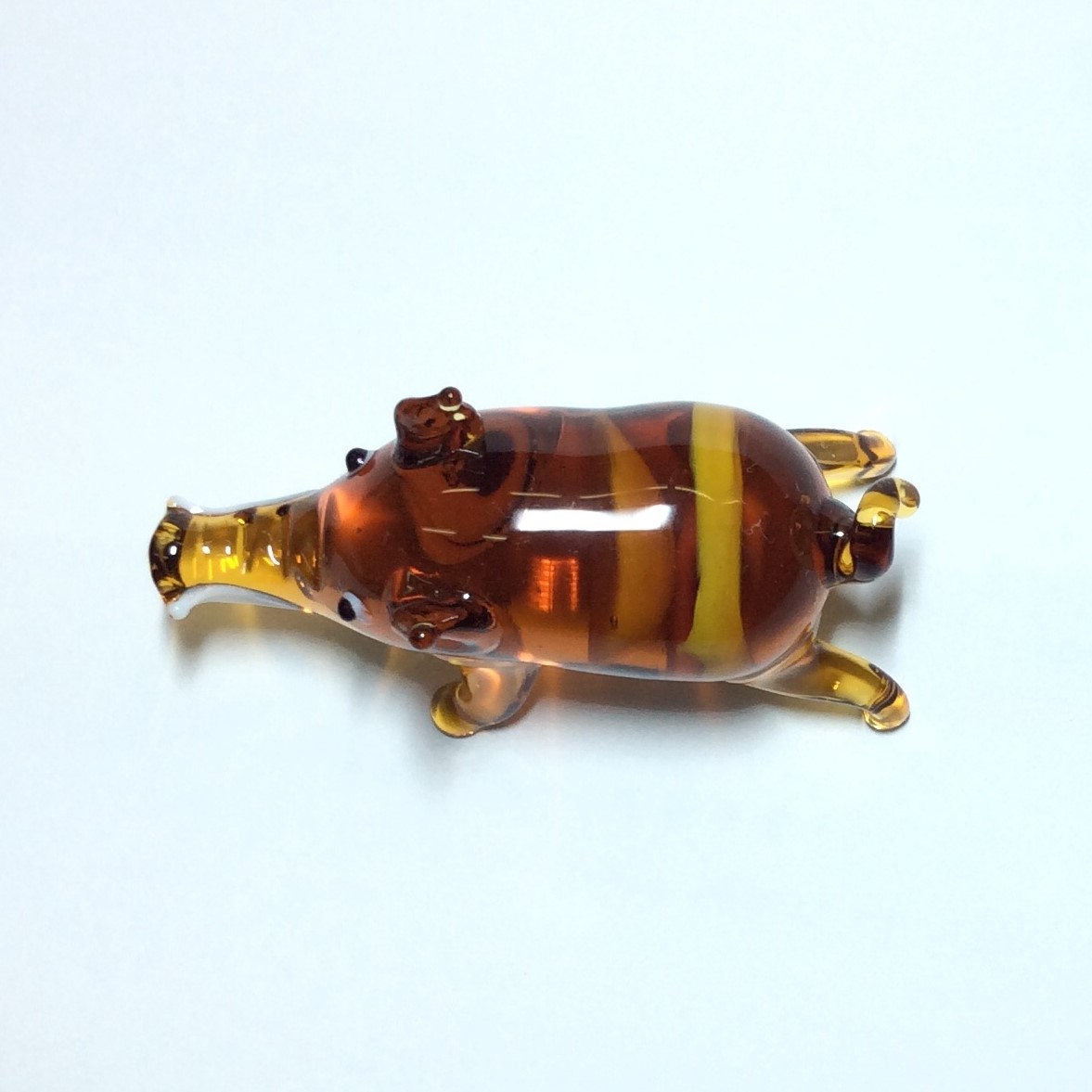 画像3: イノシシ（茶色）　L　干支　ガラス細工　雑貨　置物