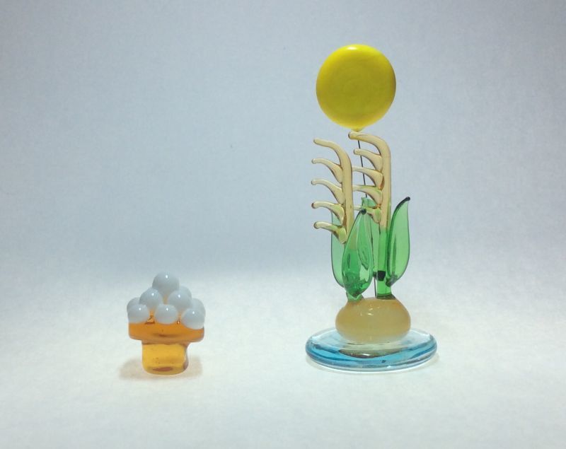 月とススキと団子 ガラス細工 雑貨 置物 - 江の島ガラスHOOK おちゃのこネット店