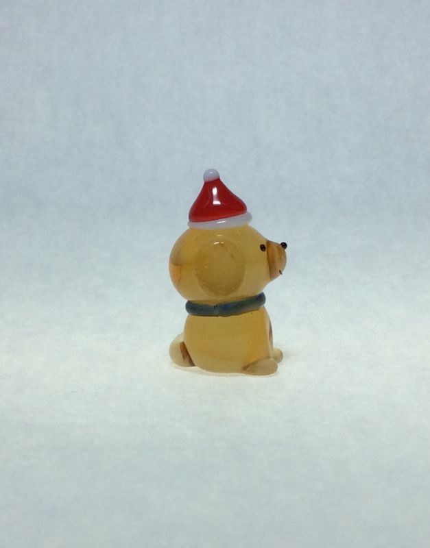 画像3: サンタ帽子イヌ　クリスマス　ガラス細工　雑貨　置物
