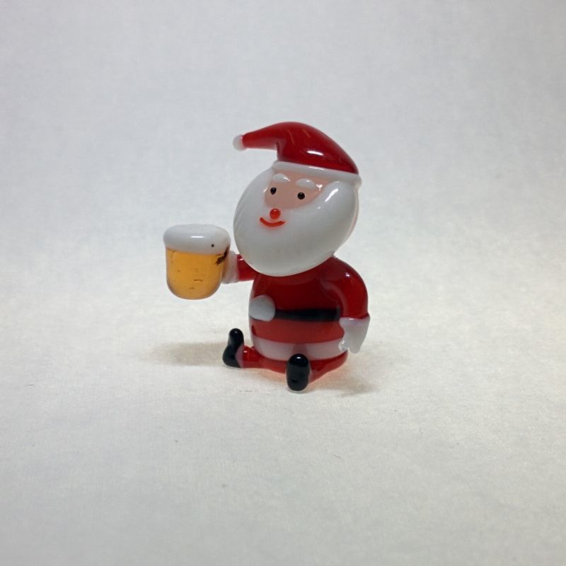 画像1: 乾杯サンタビール　クリスマス　ガラス細工　雑貨　置物