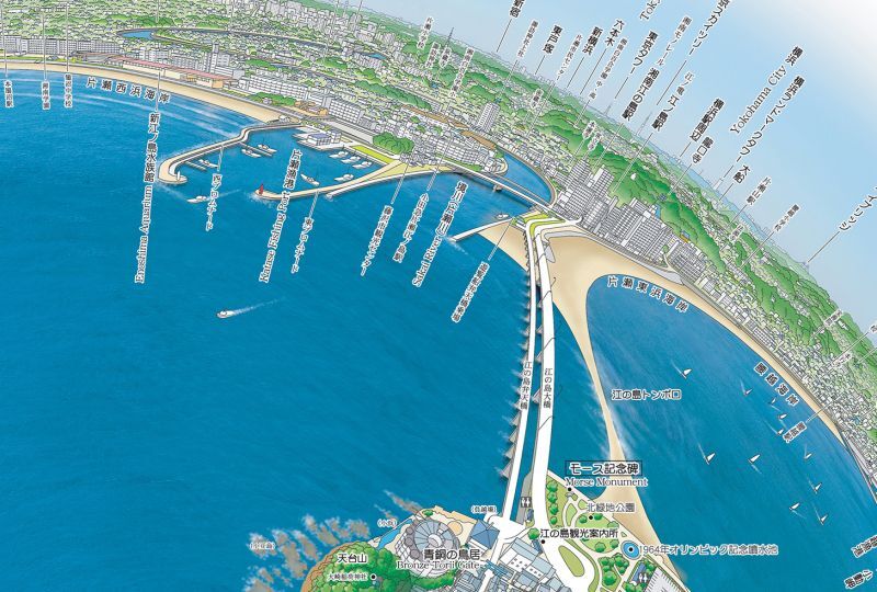 画像2: 鳥瞰図「江の島360°」(B2ポスターサイズ)
