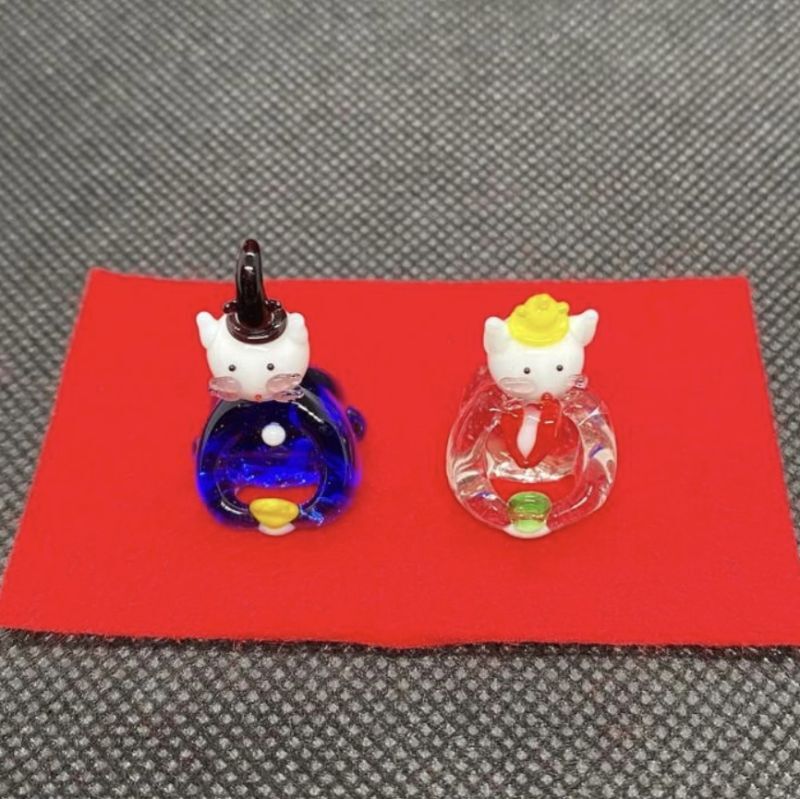 画像5: ひな人形（雛人形）　ネコのお雛様　ひなまつり　ガラス細工　雑貨　置物