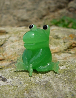 画像1: 座りカエル　ガラス細工　雑貨　置物　かえる　蛙　frog