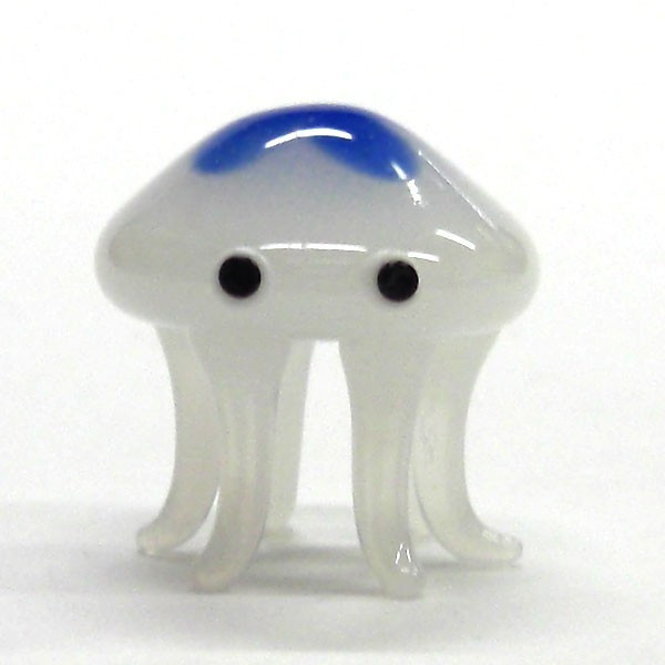 画像1: くらげ（海月）　クラゲ　Ｌ　ブルー　ガラス細工　雑貨　置物