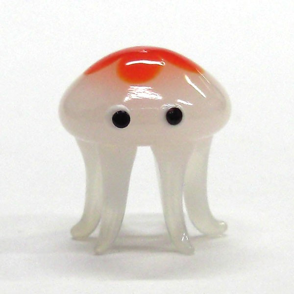 画像1: くらげ（海月）　クラゲ　Ｌ　オレンジ　ガラス細工　雑貨　置物